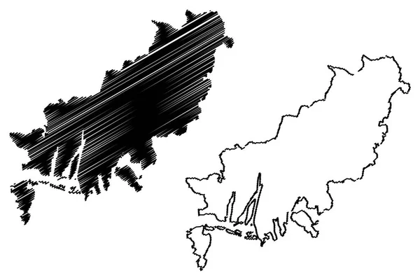 Vecto carte de Busan — Image vectorielle