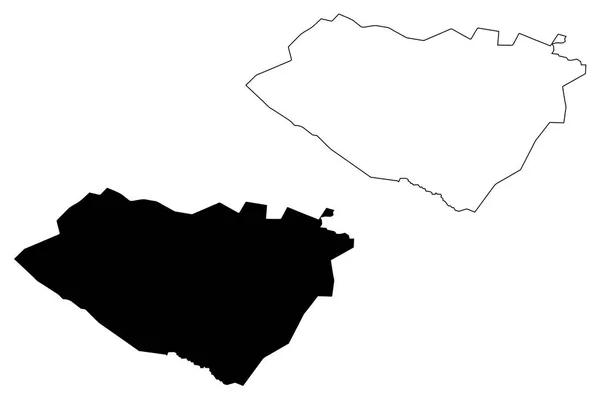 Qashqadaryo Mapa da região vecto — Vetor de Stock