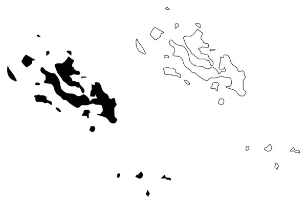 ファラサン諸島マップ ペイント、ペイント ブラシ — ストックベクタ