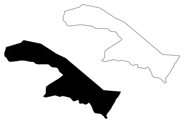 Severní hranice oblasti mapy byly porovnávány — Stockový vektor