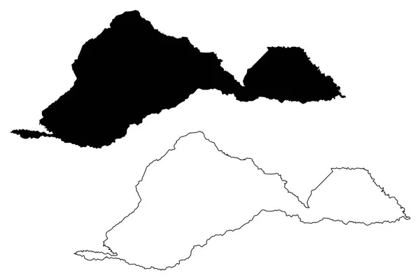 バリナス州地図ベクトル — ストックベクタ