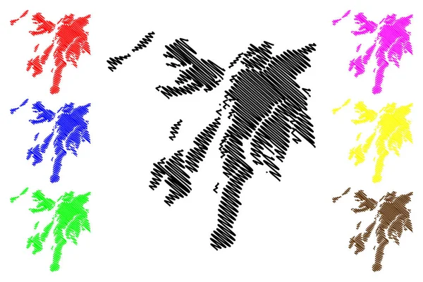 Argyll ve Bute harita vecto — Stok Vektör