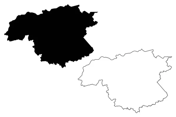 ボリバル州地図ベクトル — ストックベクタ