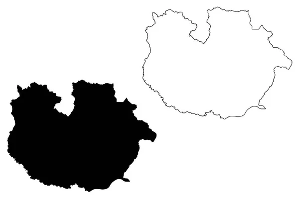 Byly porovnávány mapu Guarico státu — Stockový vektor