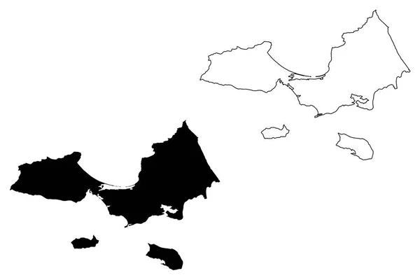 ヌエバ ・ Esparta 州地図ベクトル — ストックベクタ