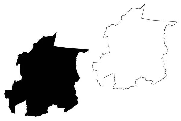 Yaracuy Mapa del estado vecto — Archivo Imágenes Vectoriales