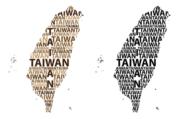 Mapa de Taiwan - ilustração vetorial — Vetor de Stock