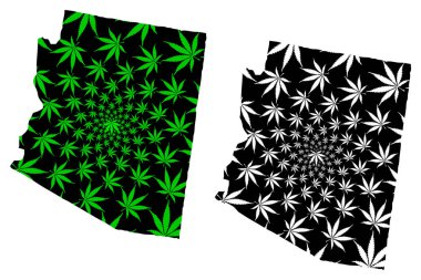 Arizona - harita olduğunu tasarlanmış esrar yaprak