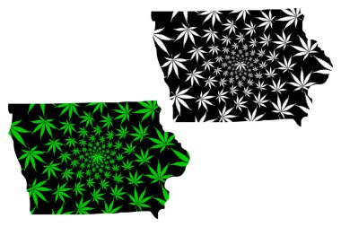 Iowa - harita olduğunu tasarlanmış esrar yaprak