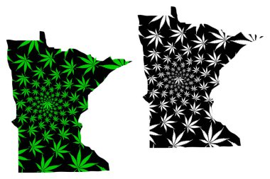 Minnesota - harita olduğunu tasarlanmış esrar yaprak