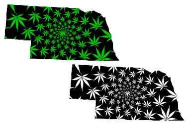 Nebraska - harita olduğunu tasarlanmış esrar yaprak