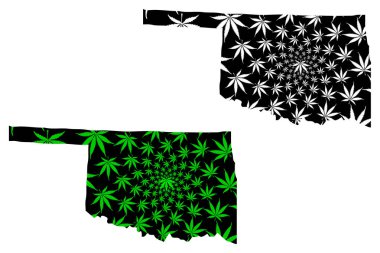 Oklahoma - harita olduğunu tasarlanmış esrar yaprak