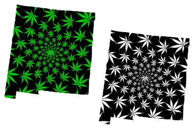 New Mexico - harita olduğunu tasarlanmış esrar yaprak