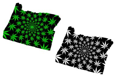 Oregon - harita olduğunu tasarlanmış esrar yaprak