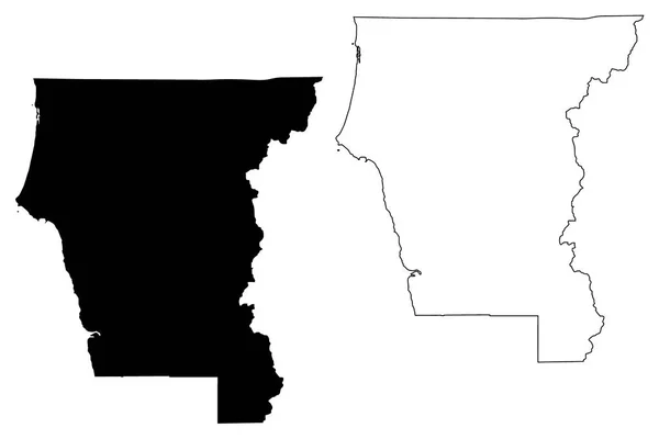 Del Norte County, California mappa vettoriale — Vettoriale Stock
