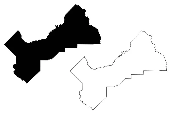 Fresno County, Califórnia mapa vector — Vetor de Stock