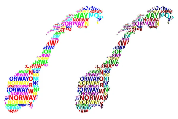 Mapa de Noruega - ilustración vectorial — Archivo Imágenes Vectoriales