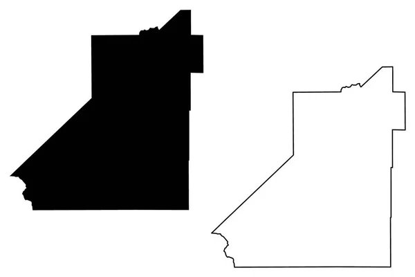 Kings County, Califórnia mapa vector —  Vetores de Stock