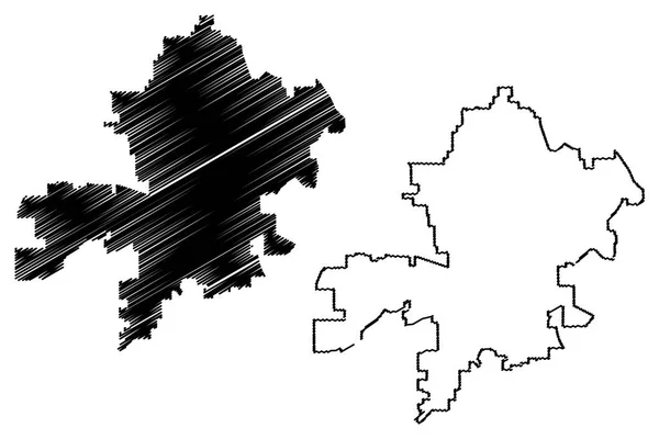 Fort Wayne miasta Mapa wektor — Wektor stockowy