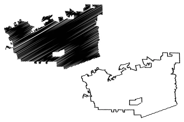 Chula Vista Vecteur de carte de la ville — Image vectorielle