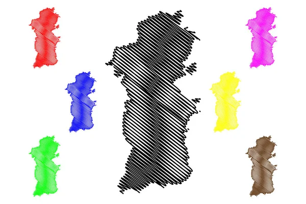 Powys mappa vettoriale — Vettoriale Stock