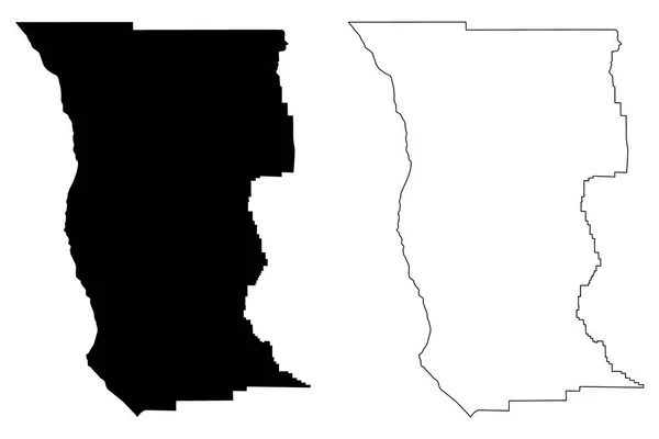 Condado de Mendocino, California mapa vector — Vector de stock