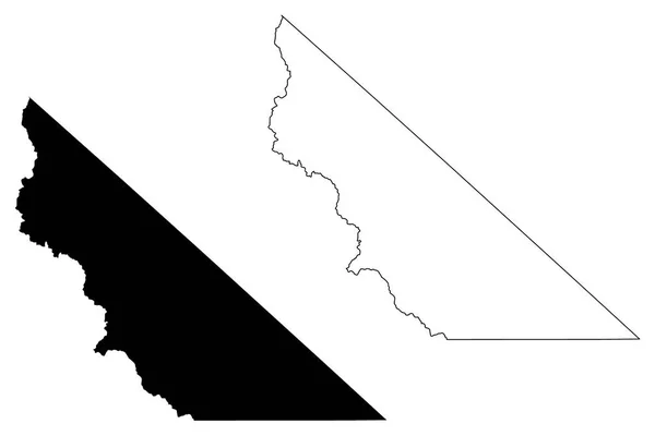 モノラル郡、カリフォルニア州の地図のベクトル — ストックベクタ