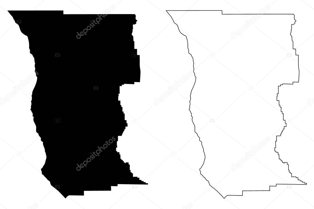 Mendocino County, California map vector