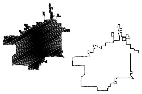 Vektorová mapa města Lubbock — Stockový vektor