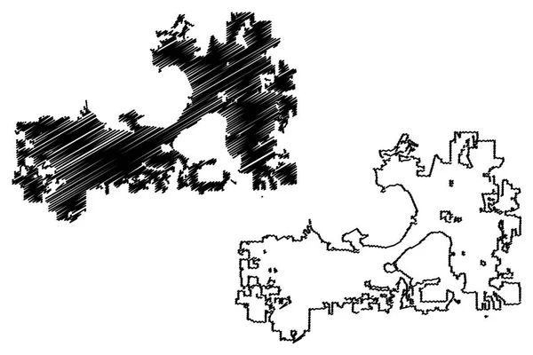 Вектор карты Мэдисон-Сити — стоковый вектор