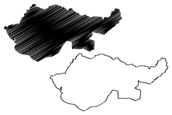 Dohuk Governatorato mappa vettoriale — Vettoriale Stock