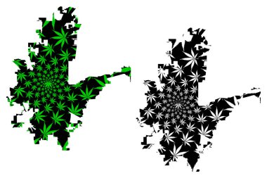 Fort Worth şehirdir - harita esrar yaprak tasarlanmış