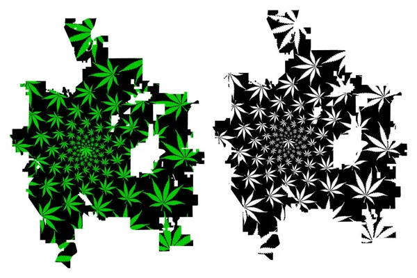 Colorado Springs miasta - mapa jest zaprojektowany liść konopi — Wektor stockowy