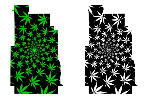 Minneapolis ciudad - mapa está diseñado hoja de cannabis — Vector de stock