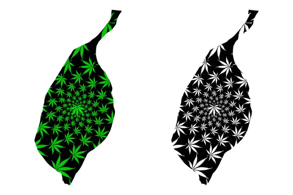 St. Louis city - karta är utformad cannabis leaf — Stock vektor
