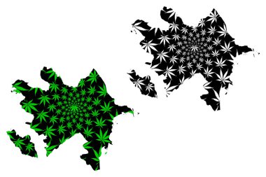 Azerbaycan-harita kenevir yaprağı tasarlanmıştır