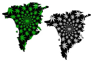 Grönland Adası-harita kenevir yaprağı tasarlanmıştır