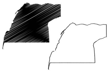 Dakhla Oued Ed-Dahab bölgesi harita vecto