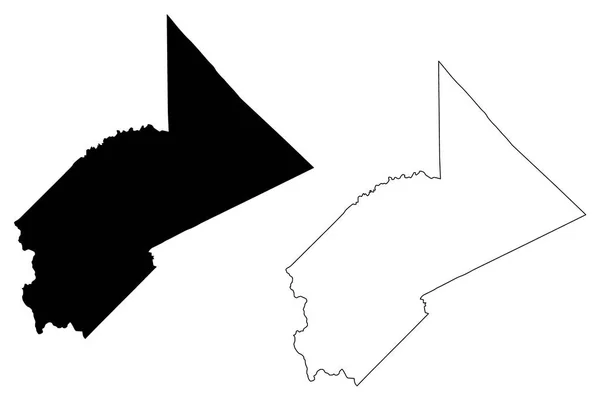 Condado de Stanislaus, California mapa vector — Archivo Imágenes Vectoriales