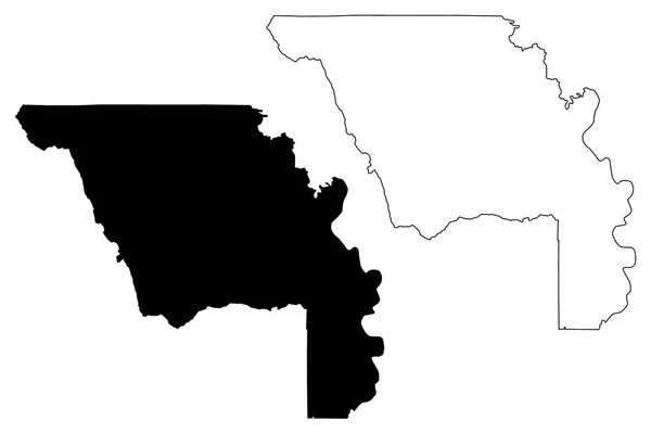 Yolo County, California mappa vettoriale — Vettoriale Stock