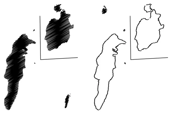 Archipiélago de San Andrés, Providencia y Santa Catalina mapa vecto — Archivo Imágenes Vectoriales