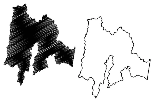 昆迪纳马卡省地图 — 图库矢量图片