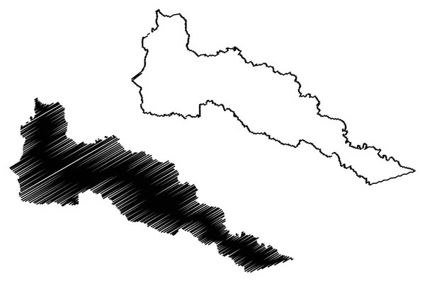 Dipartimento di Putumayo mappa vettoriale — Vettoriale Stock