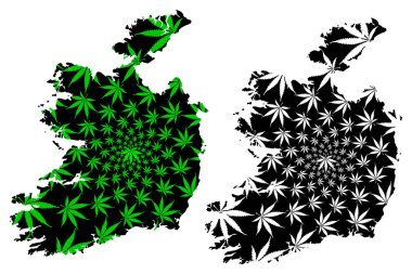 İrlanda-harita kenevir yaprağı tasarlanmıştır