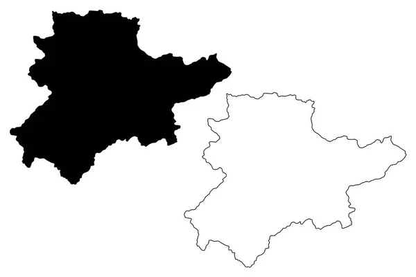 Vecto de la carte de la province de Daykundi — Image vectorielle