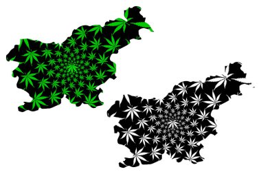 Slovenya-harita kenevir yaprağı tasarlanmıştır