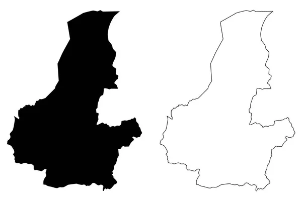 Faryab Mapa da província vecto — Vetor de Stock