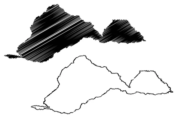 Barinas staat Kaart vecto — Stockvector