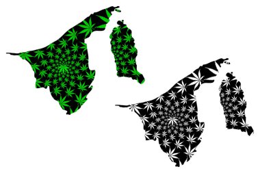 Brunei-harita kenevir yaprağı tasarlanmıştır