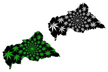 Orta Afrika Cumhuriyeti-harita kenevir yaprağı tasarlanmıştır